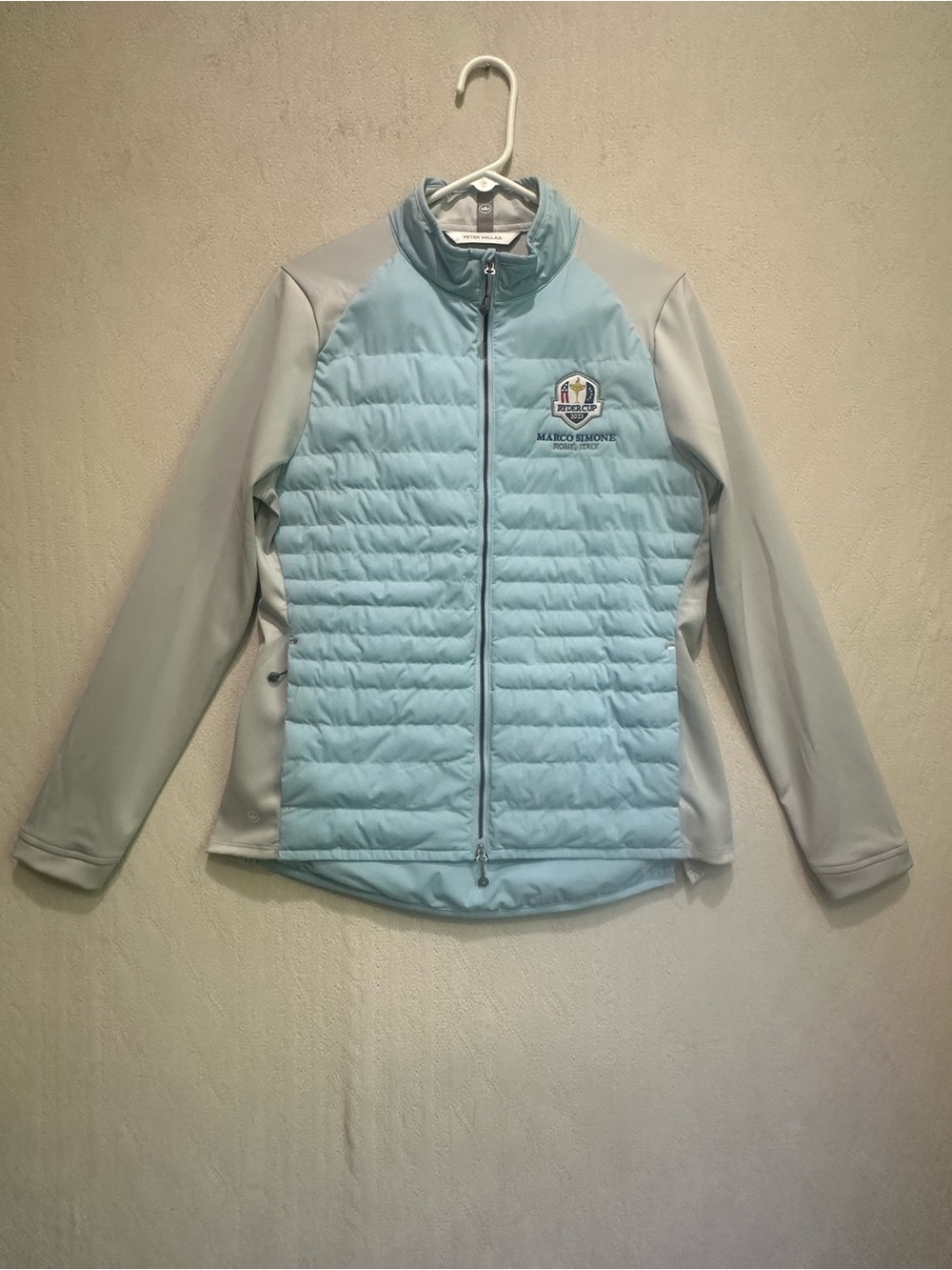 Peter Millar Womens Merge Elite Ryder Cup Embroidered Blue Jacket Sz L Italy